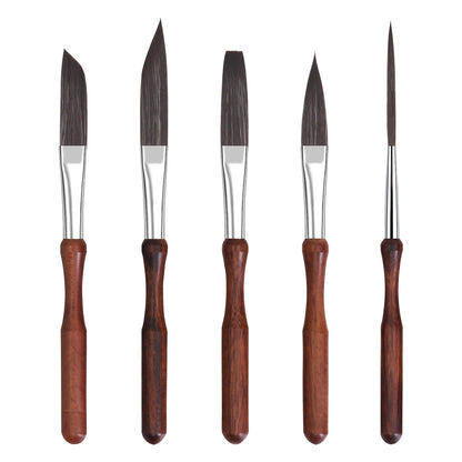 Pinstriping Brush 5 pcs High Performance Detail Script Liner, Scroll, Sword, Dagger, Striper, Professional Travel Art Paintbrushes Paint Brushes
