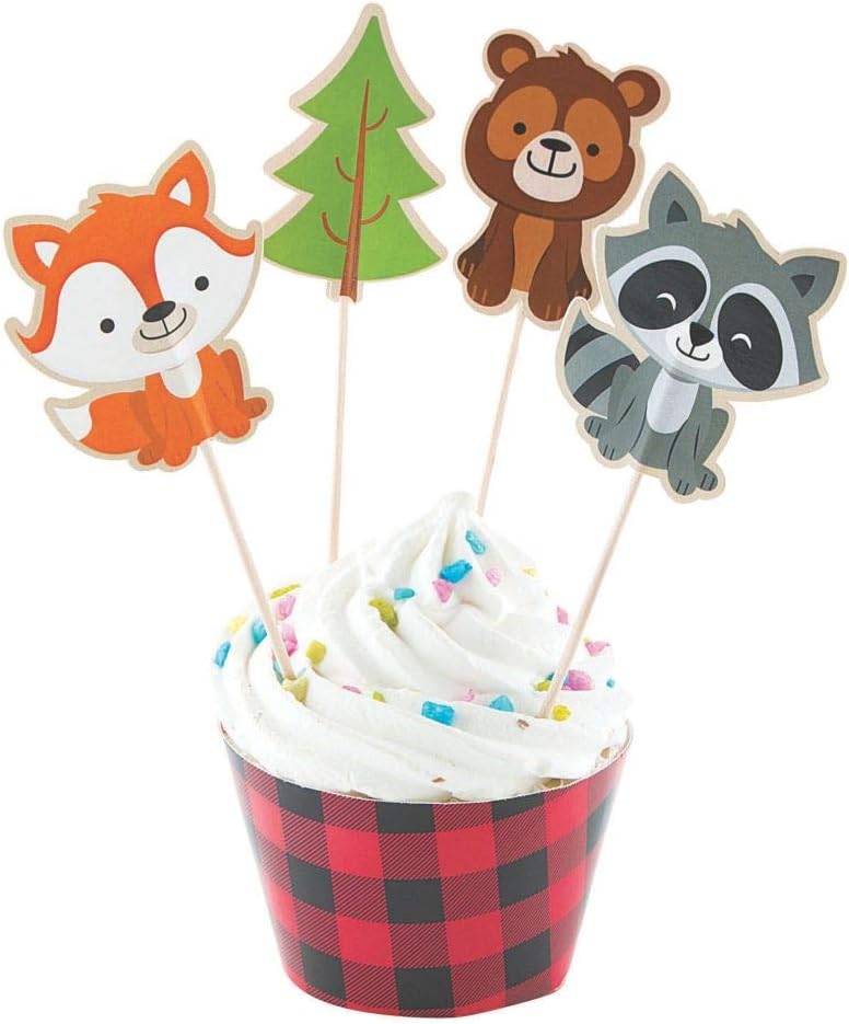 Woodland Party Cupcake Collar with Pick - Party Supplies, 100 Pieces