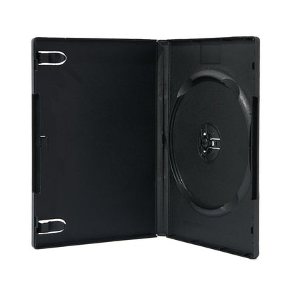 Maxtek 5 Pack Standard 14mm Black Signle Disc CD, DVD, Blu-Ray Disc Cases with Outter Clear Sleeve