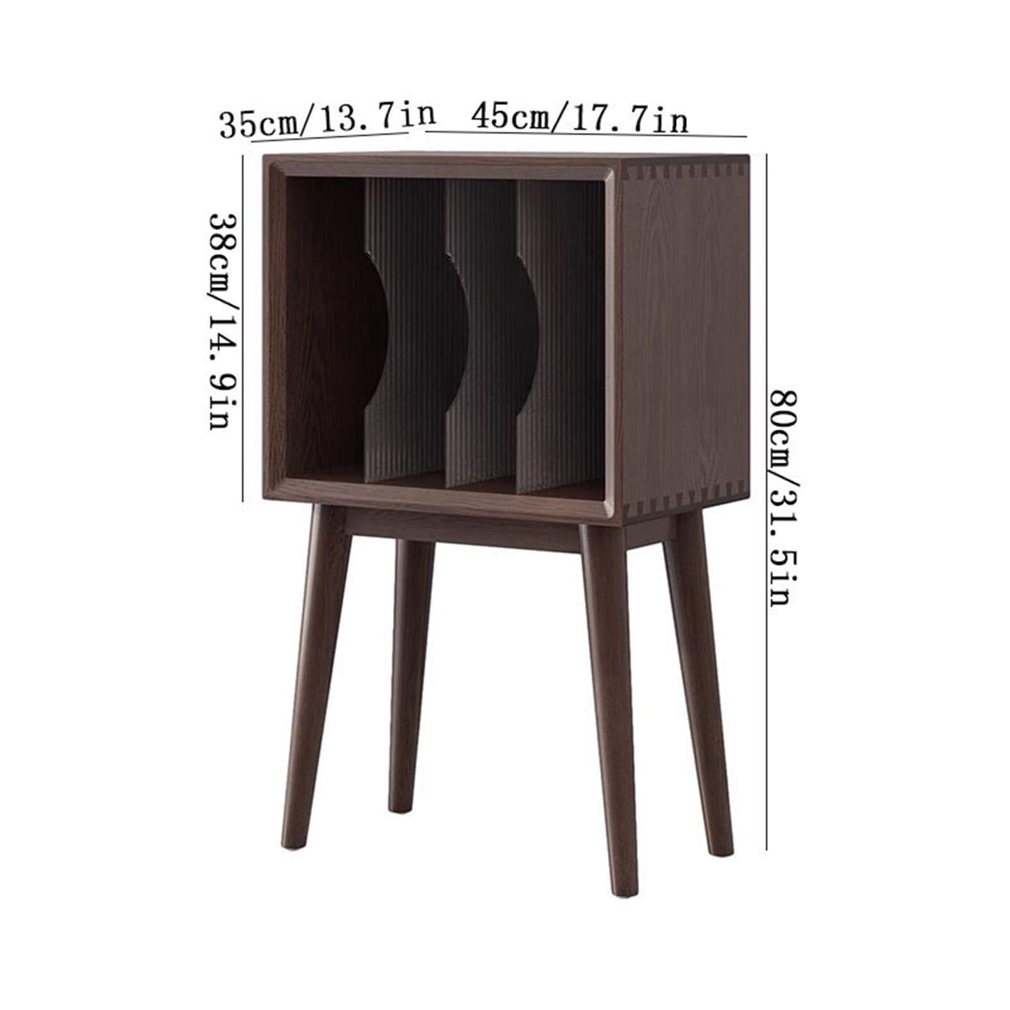 FURUIM2024M CD Record Storage Rack Home Wooden Vinyl Record Storage Cabinet with Legs Display Rack for Albums Books Magazines