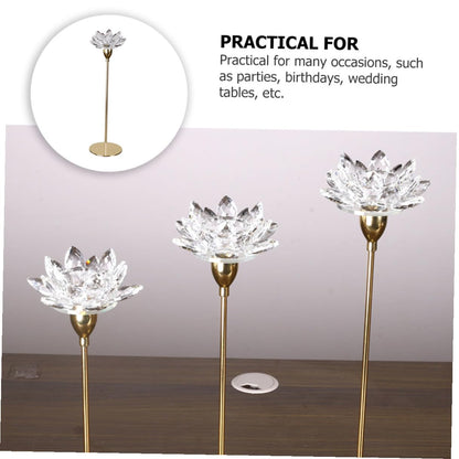 HOOTNEE Modern Metal Crystal Lotus Candle Holder Small Decorative Wedding Candlestick for Dining Room Romantic Home Décor