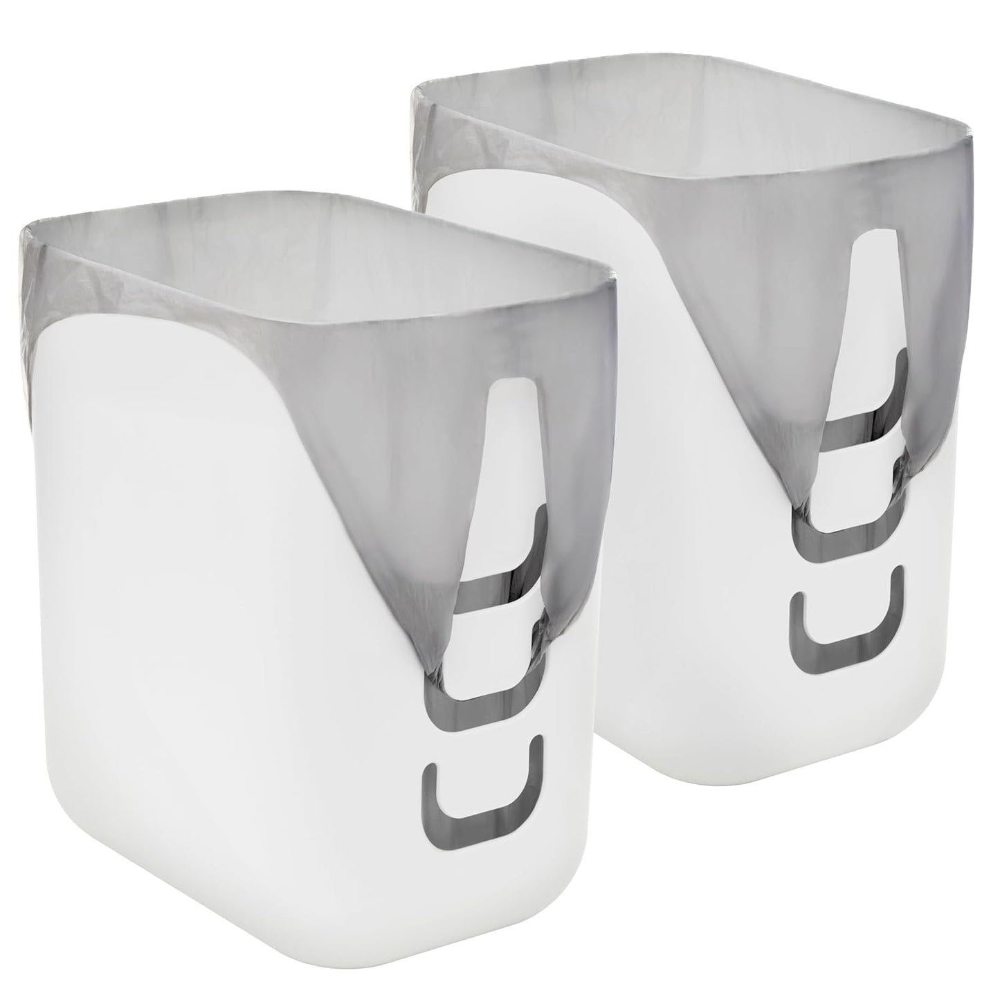 2pk, 2.5 STORi Luup Bathroom Wastebasket Secure Grocery Bags, Plastic Garbage Container for Vanity, Laundry Room