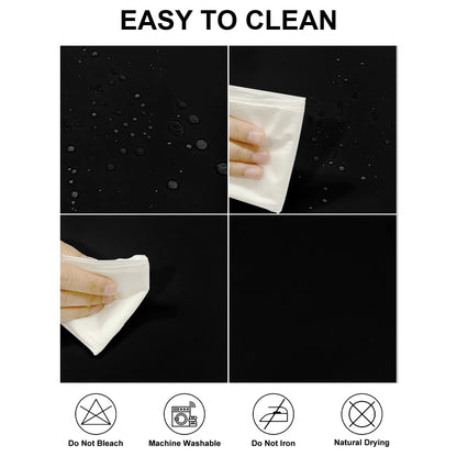 Fokitut 6 Pack Waterproof Rectangle Tablecloth, 90x132 Inch,Stain Resistant and Wrinkle Polyester Table Cloth, Fabric Table Cover for Kitchen Dining, Wedding, Party, Holiday Dinner-Black