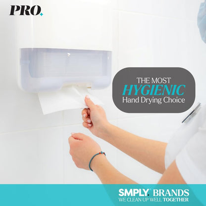 SMPLY PRO Hardwound Roll Towels – 1,000' Length, 12-Roll Case – Universal 1.5" Core Fits Most Commercial Dispensers – Durable 2-Ply White Towels for High-Traffic Restrooms, Kitchens, and Facilities
