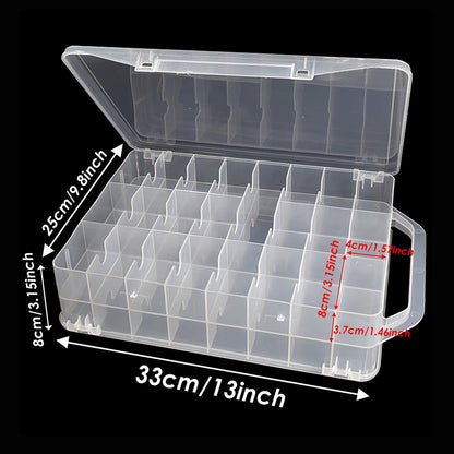 Chemlliy 46 Grids Sewing Organizer, Double Sided Thread Box Storage, Portable Clear Plastic Organizer Box for Embroidery and Sewing Threads, Embroidery Floss, Crafts, Small Toys (Clear)