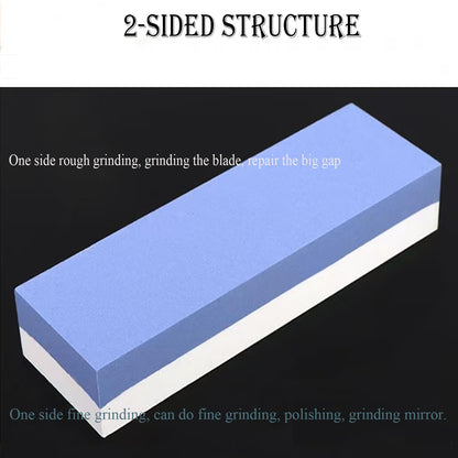 Knife Sharpening Wet Stone Dual Sided 600/1500 Grit Blue & Yellow Whetstone Sharpening Stone with Non-Slip Rubber Base for Kitchen, Hunting, and Pocket Knives or Blades 600/1500Mesh
