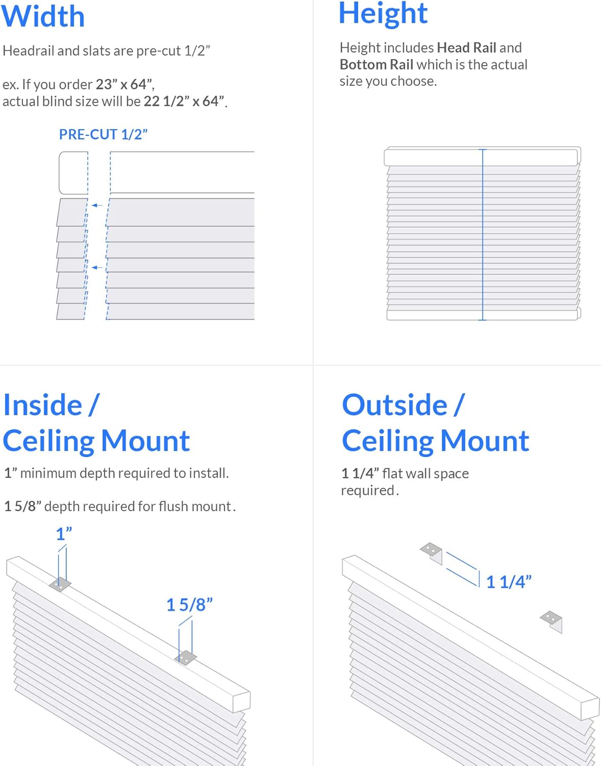 CHICOLOGY Mini Blinds for Windows, Horizontal Window Blinds, Gloss White, 24"W X 36"H, Blinds & Shades for Doors