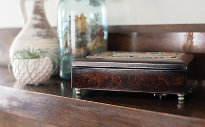 Jeweled Woodgrain Music Box - Sister Sentiment