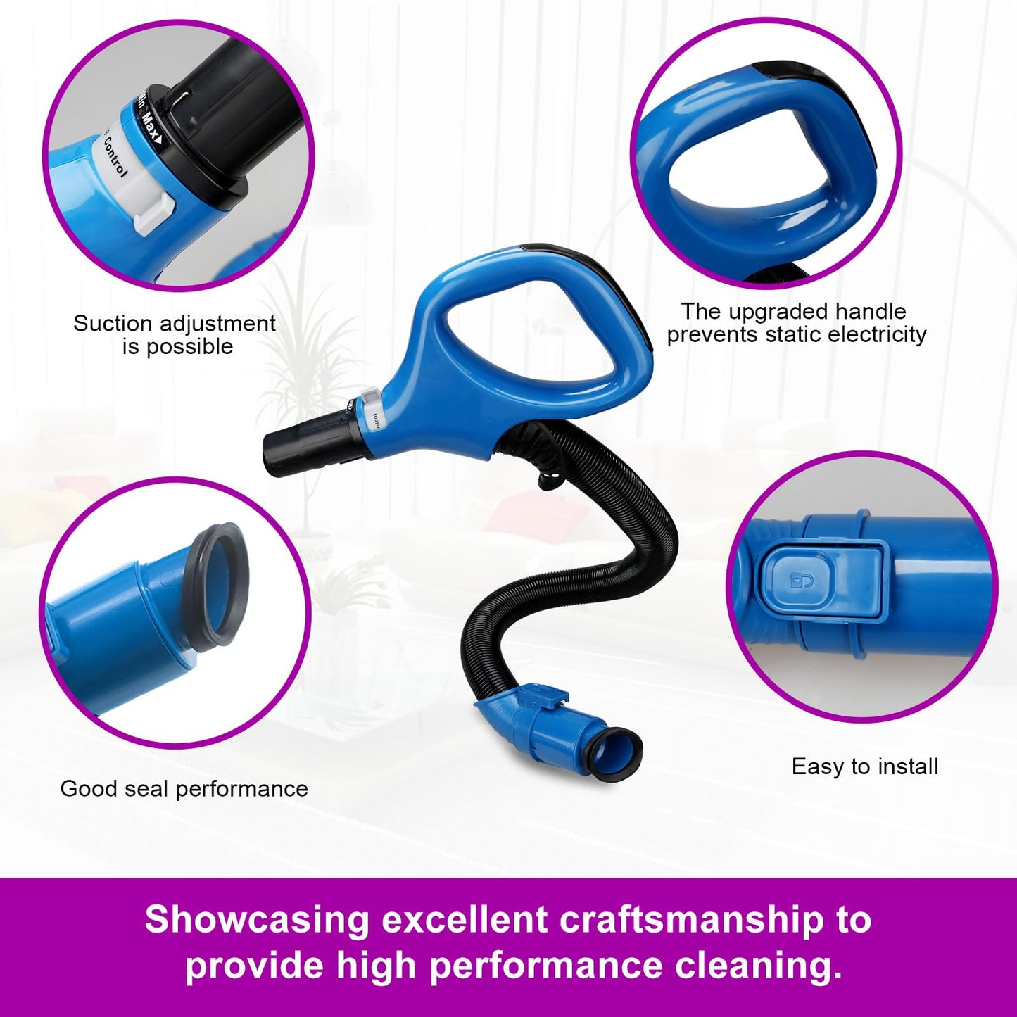 ZU560 Replacement Hoses Handle for Shark Navigator Rotator Lift-Away Upright Vacuum Models (ZU560 Blue) ZU561 ZU562 (UV725 Gray) UV650 CU520, Shark Vacuum Replacement Parts