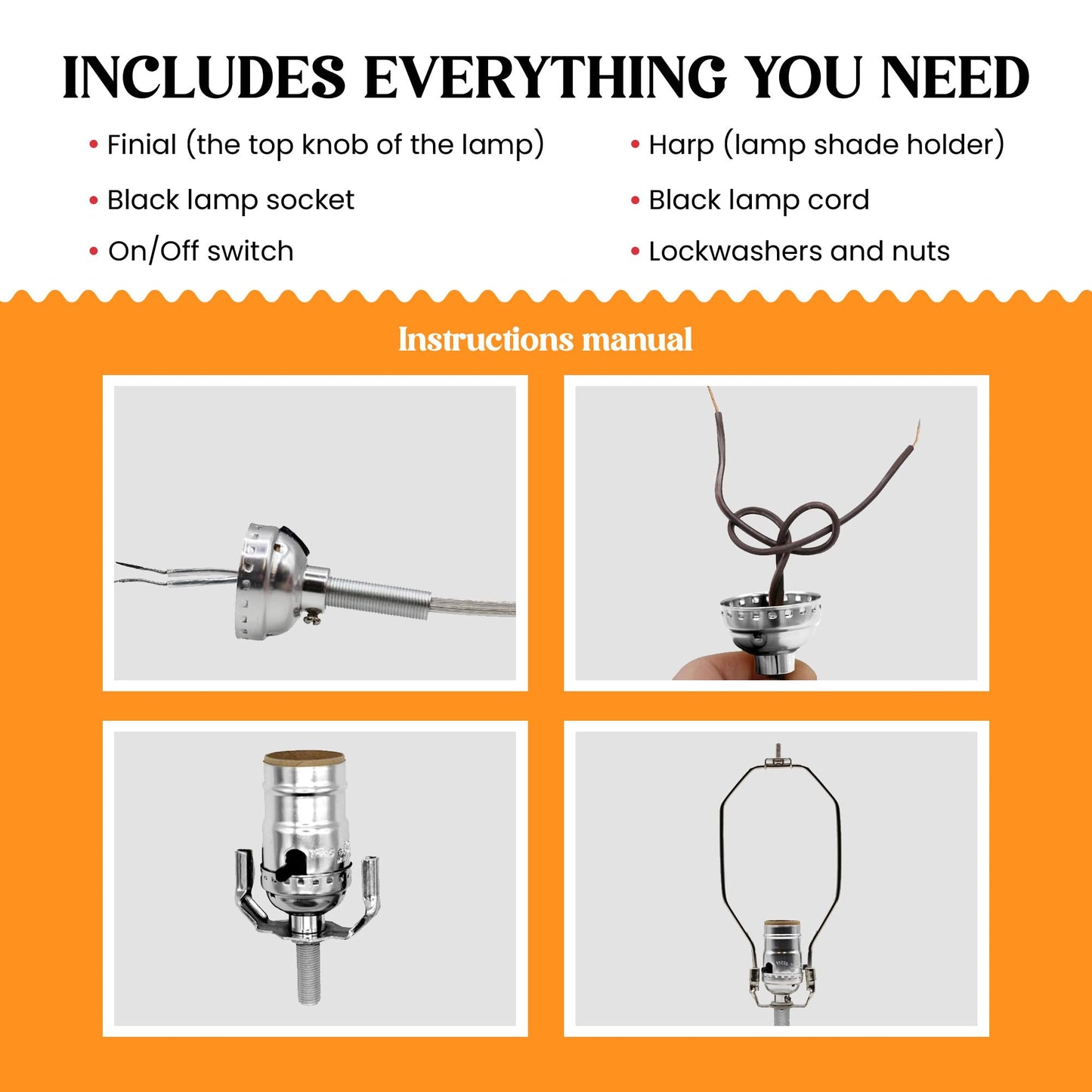 Creative Hobbies® ML93HA Antique Brass Finish Make-A-Lamp Kit with All Parts Needed and Instructions for DIY Lamp Design or Repair