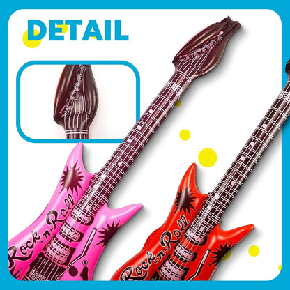 Fraiieon 80s/90s Inflatable Guitar Microphone Boombox Phone for Carnival Theme Party Decorations Hip Hop Photo Booth