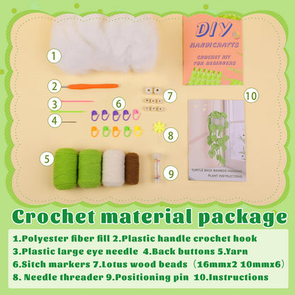 Kogyxe Beginners Crochet Kit, Amigurumi Crochet Starter Kits w Step-by-Step Video Tutorials, Hanging Potted Plants Knitting Starter Pack for Beginners Decoration, Plants Family (40%+ Yarn)