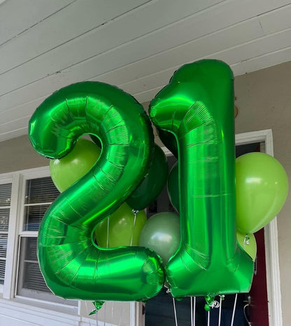 Skiennix Dark Green Number 1 Balloon - 40 Inch Shiny First Birthday Decoration for Boys & Girls
