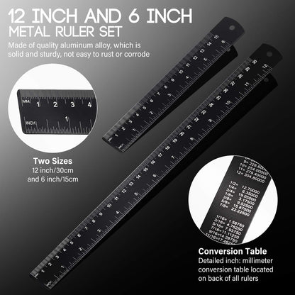 Weewooday 10 Pieces 12 Inch Architectural Scale Ruler Aluminum Triangular Engineering Ruler Scale with 6 in 1 Multitool Pen Ballpoint Pen for Architects, Draftsman, and Engineers