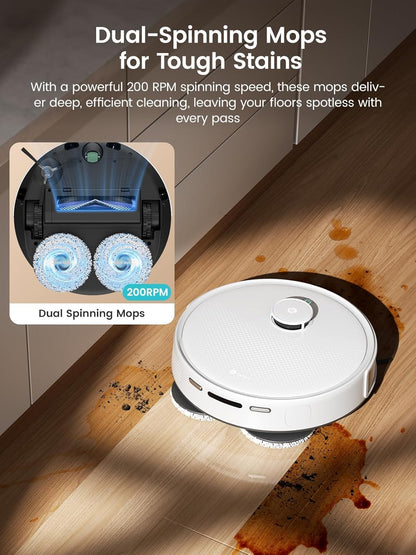 Lefant M210 Pro Robot Vacuum, Slim Quiet, 3 Adjustable Suction Levels, 6 Modes, Robot Vacuum Cleaner for Pet Hair, Hard Floors & Low Carpets, Self-Charging, WiFi/App/Alexa Control, Gray