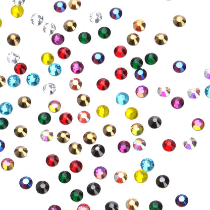 4200Pcs Hotfix Rhinestones Round Shape Flatback Crystal Glass Flatback Nail Art (12 Mixed Colors, 3mm SS10)