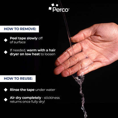 Perco Double Sided Tape Squares, Clear Nano Tape, 95 Pre-Cut Mounting Squares – 50 1"x1", 30 2"x2", 15 3"x3" – Multi-Size Adhesive for Wall Décor, Crafts, DIY, Office, Home Use, Multi-Purpose Projects
