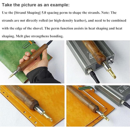 Refining the Details/Digital Craft Tool/Skiving Machine/Electric Leather Edge Creaser with 14 Heads for Creative Study and Advanced Hide Material Processing Task(Two)