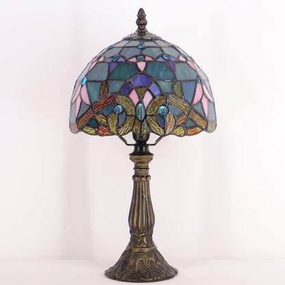 HZYFFYU Small Stained Glass Table Lamp Mini Stained Glass Lamp Memory Sympathy Desk Reading Light 8X14 Inch (Baroque Style)
