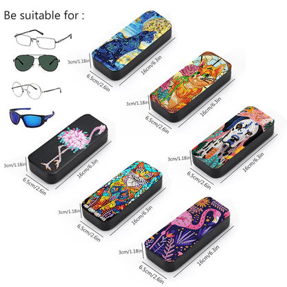 Leatrice 6pcs 5d Diamond Art Kits for Adults Small Diamond Painting Kit Gem Art Paint by Diamonds Dots Eyeglasses Case DIY for Beginner Women