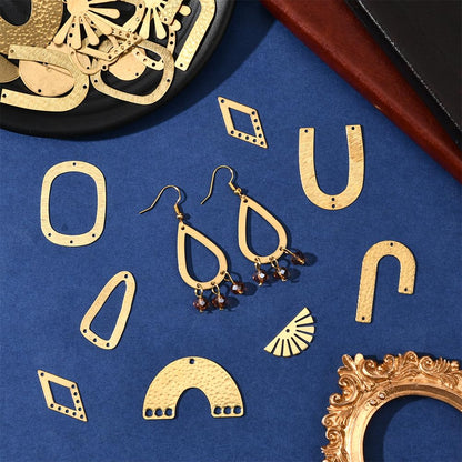 SUNNYCLUE 1 Box 24Pcs 12 Styles Filigree Jewelry Charms Jewelry Connector Link Charms Gold Brass Hollow Heart Rhombus Arch Sun Vintage Joiners Links Findings for Jewelry Necklaces Bracelets DIY Crafts
