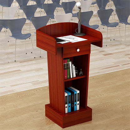 UWYTGF Lectern Podium Stand, Wooden Church Pulpit Reception Desk, Floor Standing Podiums, for Conference Church Pulpit School Presentation Stand,Black B