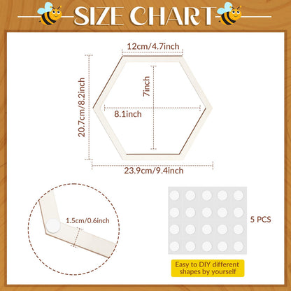Gerrii 12 Pcs 8.2 Inch Honeycomb Decorations Unfinished Wooden Hexagon Wall Decor Hexagon Wall Stickers Decorative Wood Honeycomb Beehive Sign for Baby Shower Honeybee DIY Birthday Party Decor