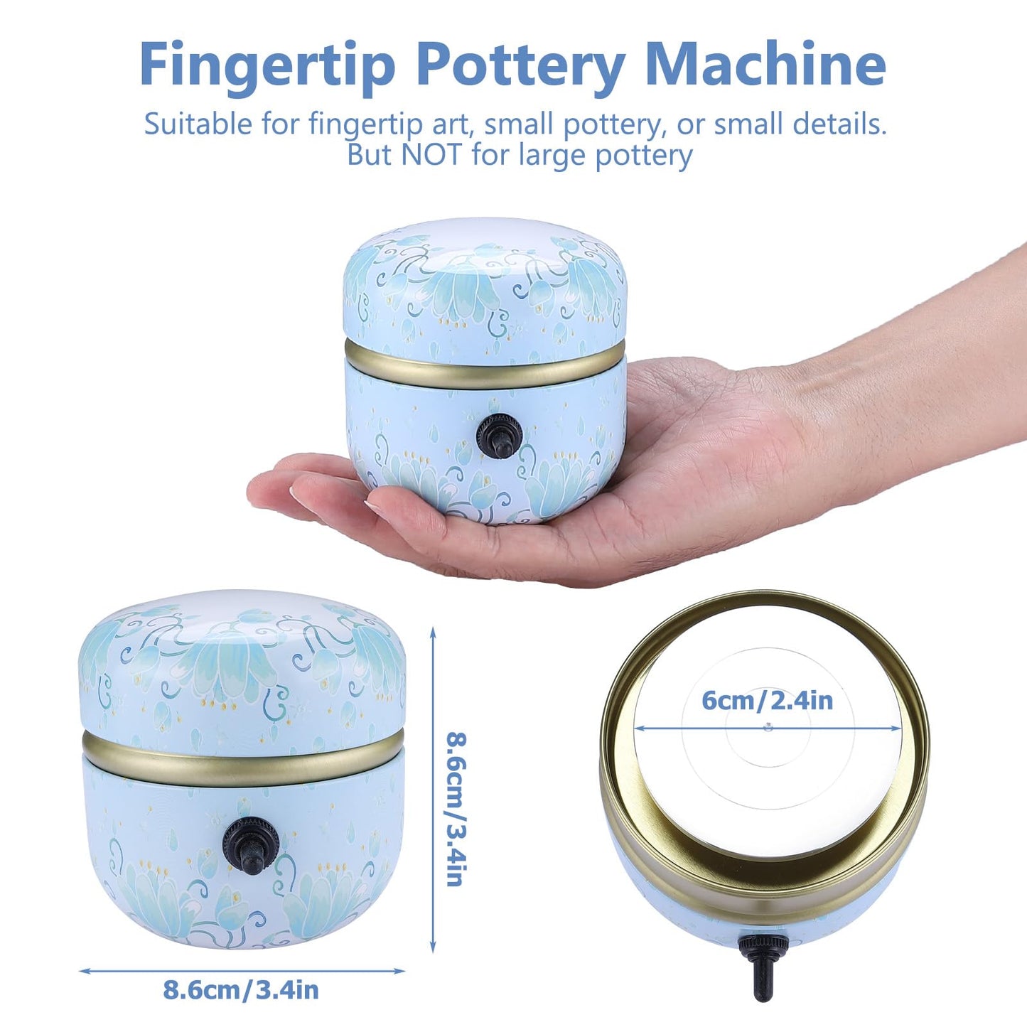 Toolly Electric Mini Pottery Wheel, Small Pottery Wheel, Adjustable Speed Pottery Wheel Forming Machine with Tray