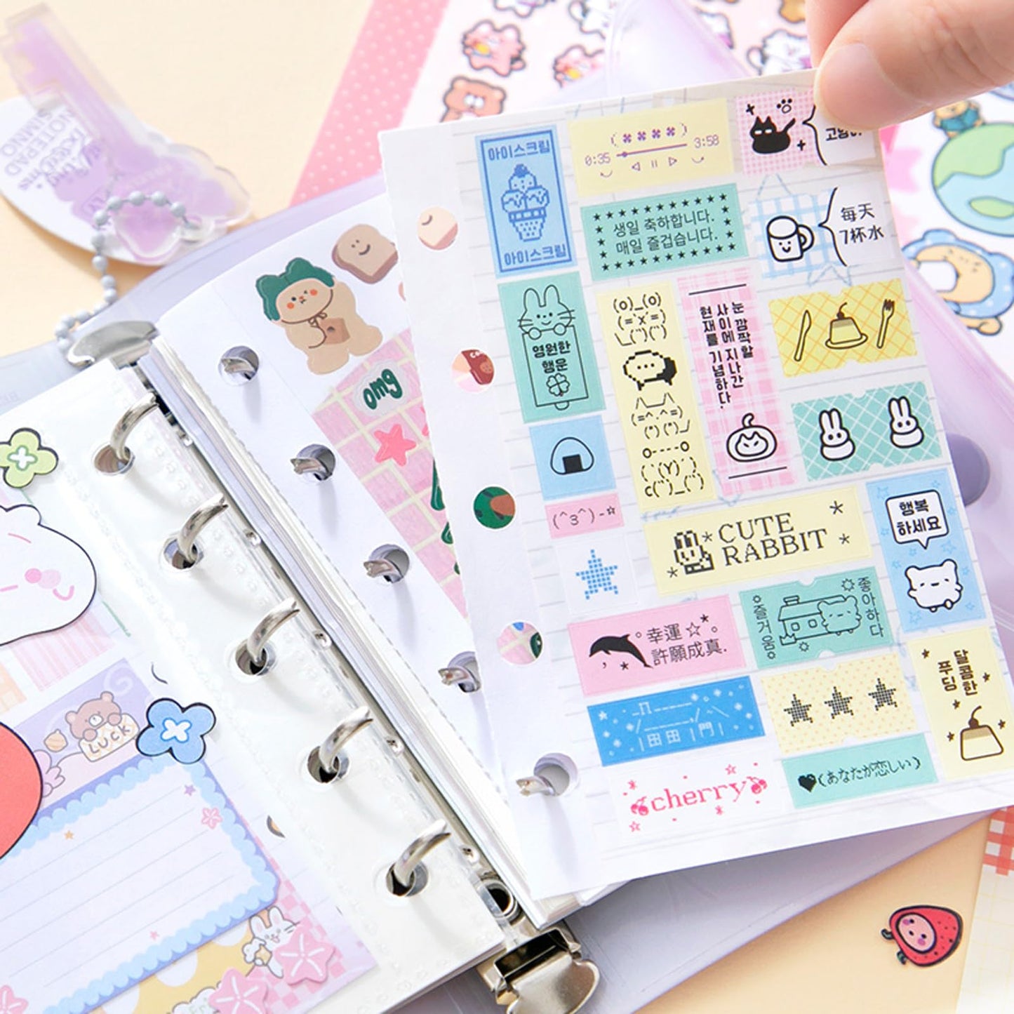 ZHIJIANHZ Japanese Manga Sticker Book 2-Pack,60 Sheets with Glitter, Matte and Writable Note Stickers for Journaling, Ins Style Scrapbook Supplies, 5.8 x 4.1 Inch Kawaii Sticker Set