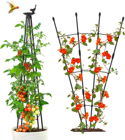 4Ft 2Packs Garden Trellis for Climbing Plants Outdoor, Trellis for Monstera Plants Indoor Large, Tower Obelisk