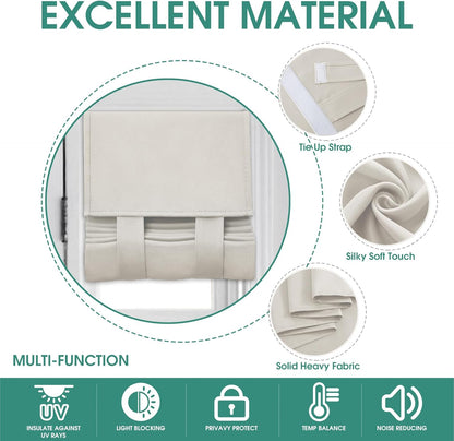 HOMEIDEAS Sidelight Curtains for Front Door, Thermal Insulated Privacy Door Shades, 1 Panel, Cream