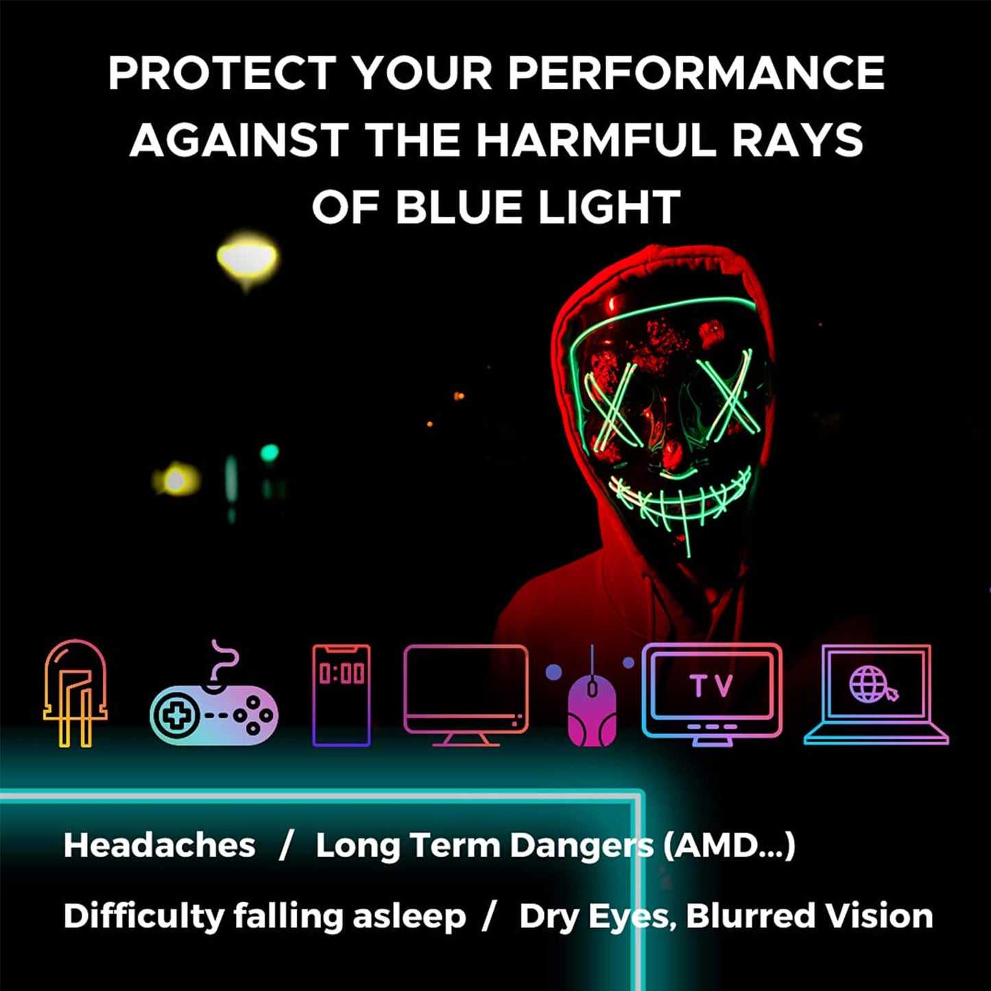 Okany Blue Light Blocking Glasses Gaming Computer Glasses Powerful Professional Screen Filter, 2.0 Upgraded Technology Anti-Fatigue Anti Glare UV Protection & Eyestrain Game Glasses for Women Men