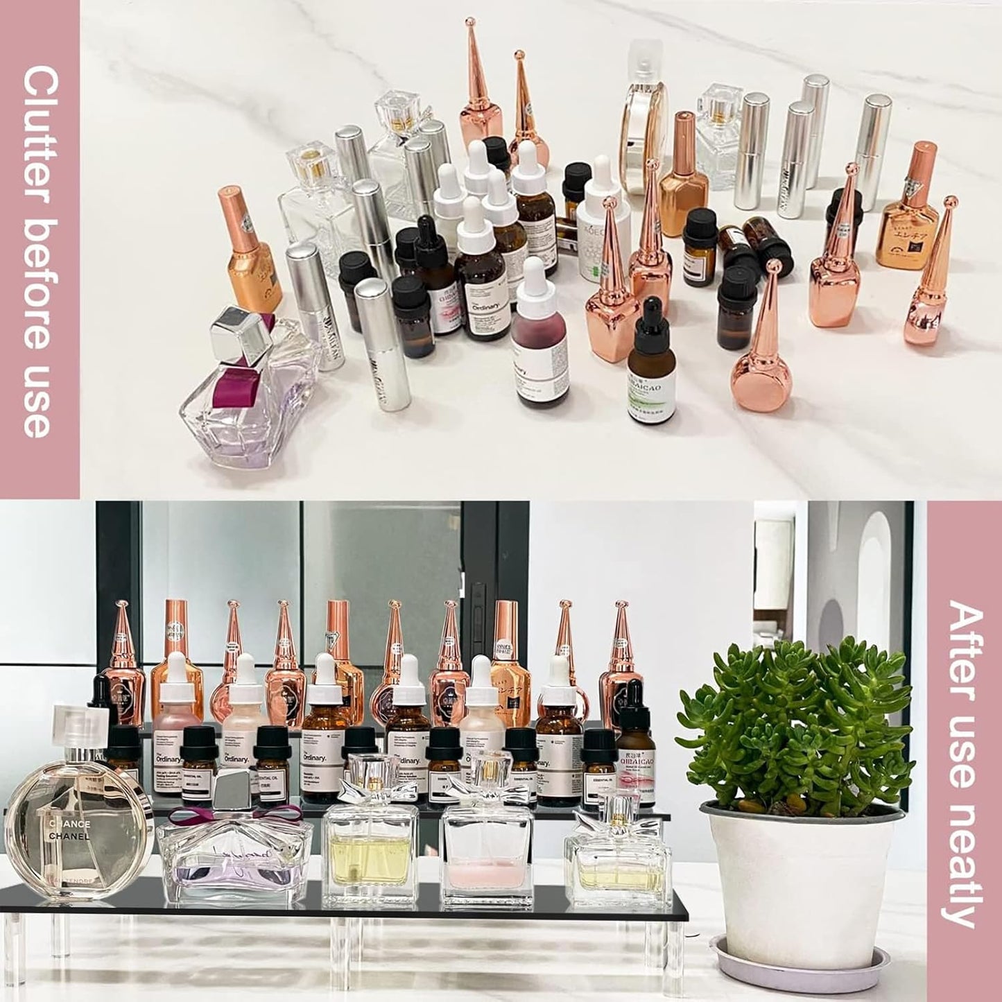 15 3/4 inch AZEAM Acrylic Riser Black Display Risers Stand Large Collection Organizer Shelf for Cupcake Food Desserts