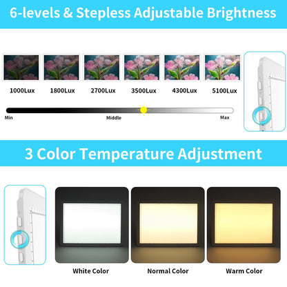 Phylosal Rechargeable A3 Light Pad with Built-in Stand & Bag, Magnetic Tracing Light Box for Drawing, Diamond Art Light Board with Side Button, Super Bright Light Table for Diamond Painting, Sketching