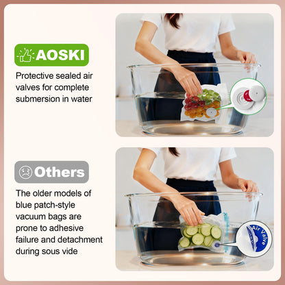 Reusable Vacuum Sealer Bags for Food: 20Pcs (8.66 * 8.27in) BPA-Free Vacuum Seal Bags with Air Valve & 5 Seal Clips, Plastic Food Storage Bags, Microwaveable Zipper Bags for Kitchen Save Meal Prep