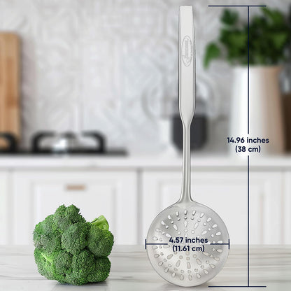 5 Pcs Newness Cooking Utensils Set, 304 Stainless Steel Kitchen Utensils Set, Metal Kitchen Accessories, Include Soup Ladle, Slotted Skimmer Spoon, Spaghetti Spoon and Spatula, Dishwasher Safe