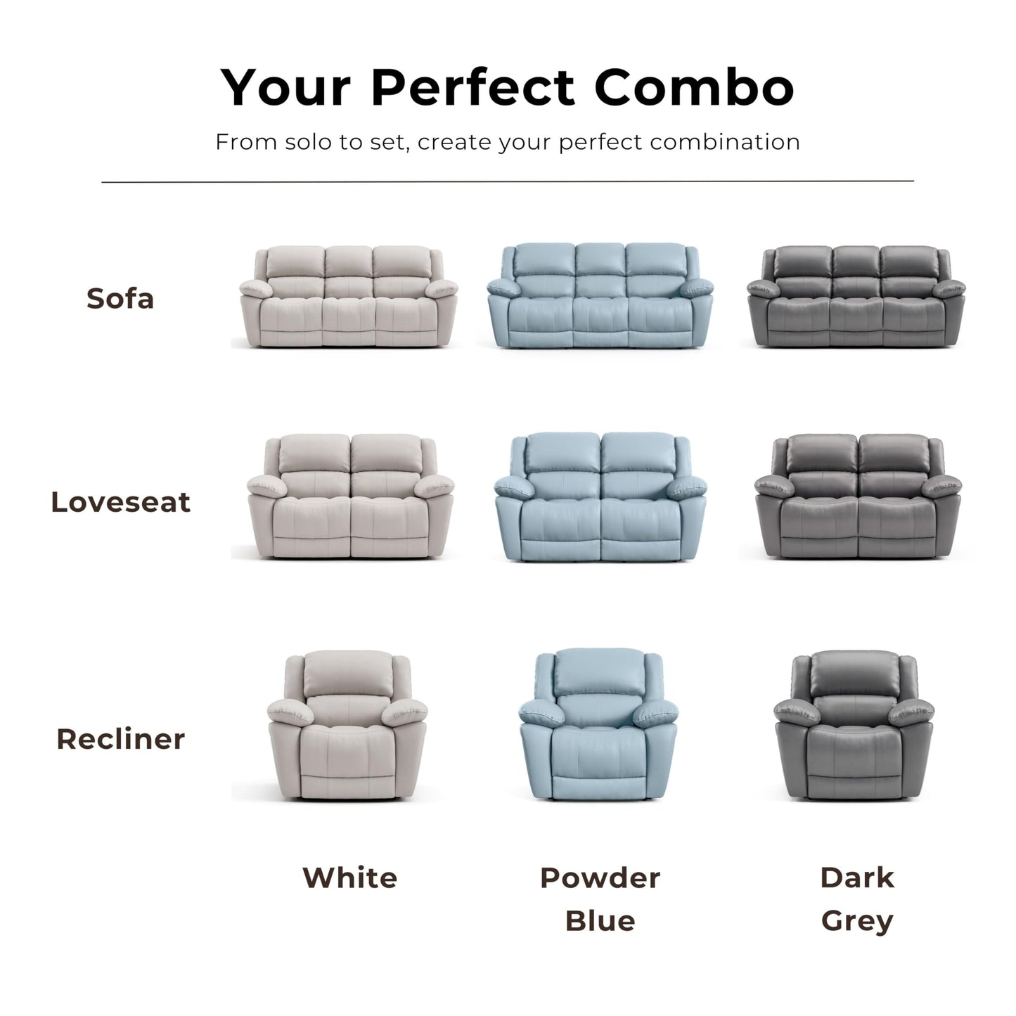 Furniture of America Sorin Modern Leather Recliner Chair with Pillow Armrests and High Density Foam, Reclining Sofa, Comfortable Couch for Living Room, Office, FSC Certified, Dark Gray