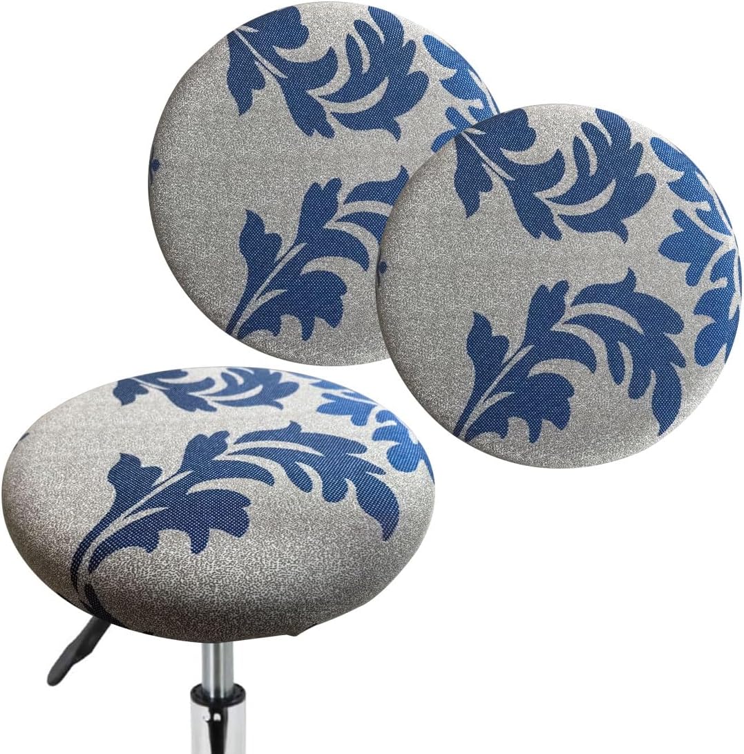 Levoberg (#10, L13-20in(2Pack)) Stool Cover Round Printed Bar Stool Seat Slipcover Stretch Rolling Stool Cover