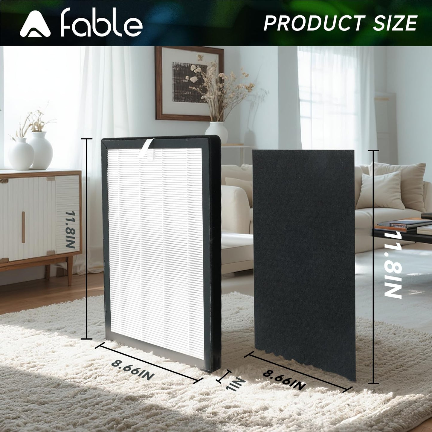 A Fable ProHEPA 9000 Replacement Filters 3 Pack Including 6 Carbon Pre Filters Compatible with Veva Pro 9000 Air Purifiers