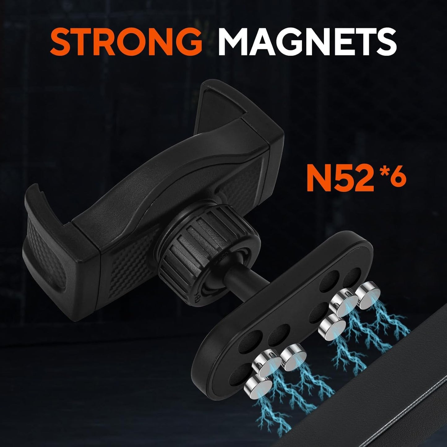 Portable Gym Magnetic Phone Holder with Magnet Base Attach to Metal Surface, 360° Adjustable Gym Phone Holder Magnet Mount for All Smartphones