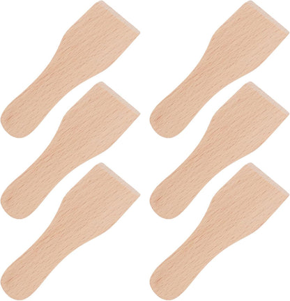 MAGICLULU 6Pcs Small Wood Utensil Spatula, Premium Cooking Wooden Spatula for Pizza Cutting and Cake Spreading
