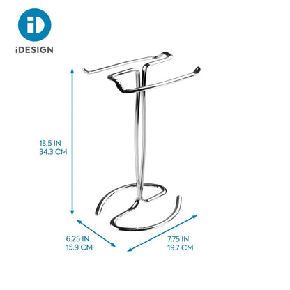 iDesign Metal Hand Towel Rack, The Axis Collection – Holds 2 Hand Towels, 7.75” x 6.25” x 13.5”, Chrome