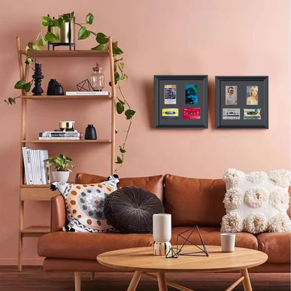 Cassette Tape Storage Shadow Box Display Cabinet,Cassette Storage Display Frame,Cassette Tape Case Display Frame with EVA Foam Lining,Retro Music Decor,Cassette Collection Display,Cassette Tape Holder