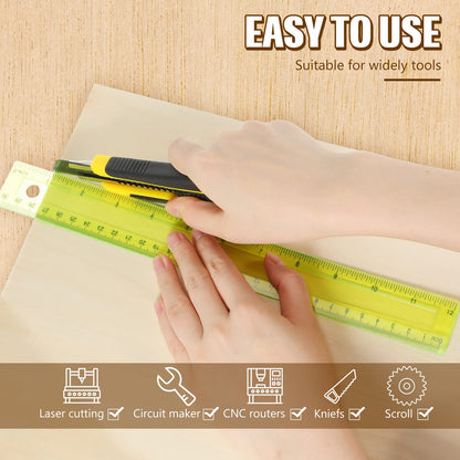 Riakrum Basswood Sheets Plywood Board Unfinished Wood Boards for Crafts for DIY Laser Projects Architectural Mini House Building Hobby Model Making(12 x 18 x 1/8 Inch,72)
