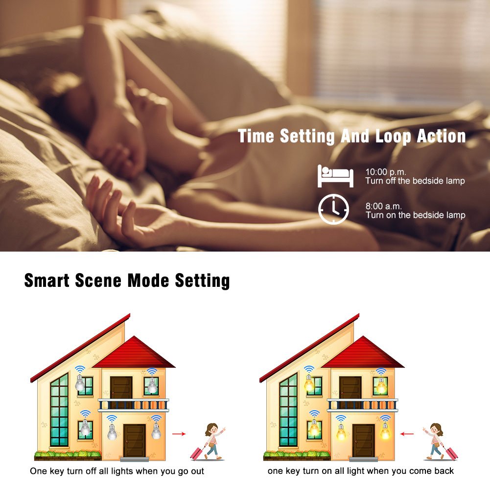 WiFi Switch, Tuya Smart Relay Wireless Remote Control Light Switch Voice Control Outlet Timer Compatible with Alexa and Google Assistant 90-250V One Channel, 3 Pack