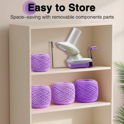 Essovee Yarn Ball Winder, Efficiently Yarn Cake Winder with Lower Noise for Crochet Knitting Combo Easy Installation 3.5 oz Portable Spinner for Crocheting Lavender Purple