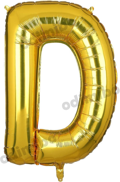 40 Inch Large Gold Letter D Foil Balloons Helium Mylar Balloon for Birthday Party Decoration - Gold-D