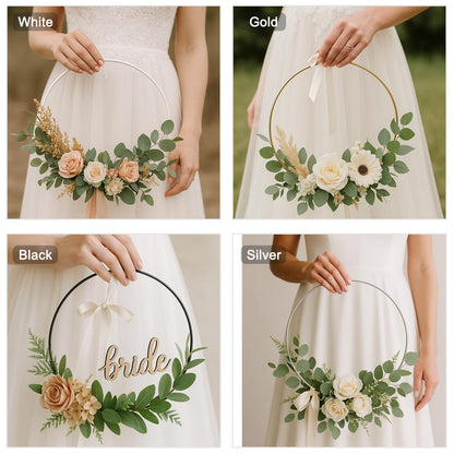 16 Pack Floral Hoops 18 Inch Metal Rings for Crafts Macrame, Dream Catcher, DIY Wreath & Candle Rings, Black