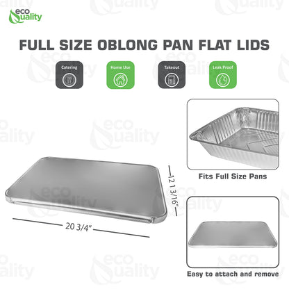 Heavy Duty Full Size Deep Aluminum Pans with Lids Foil Roasting & Steam Table Pan 21x13 inch - Deep Chafing Trays for Catering Disposable Large Pans for Baking, Reheating, Grilling (100 PACK)