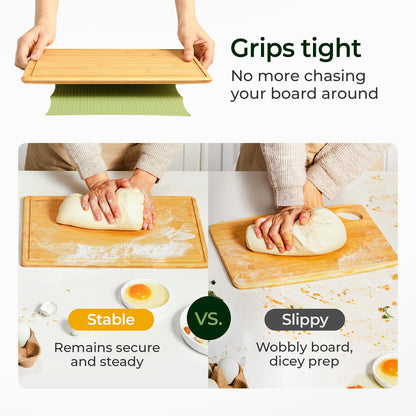 Keechee Silicone Non-Slip Mat for Cutting board, Preventing Cutting Injuries in the Kitchen Chopping Boards Feet for Kitchen Safe, Warm Gifts for Kitchen & Home Protector (Green)